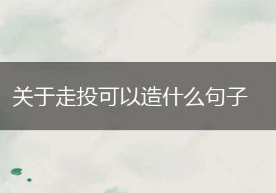 关于走投可以造什么句子