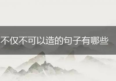 不仅不可以造的句子有哪些