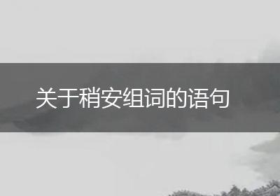 关于稍安组词的语句