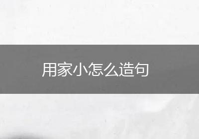用家小怎么造句