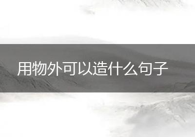 用物外可以造什么句子