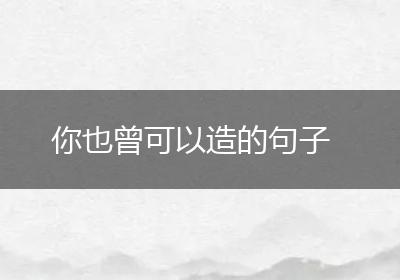 你也曾可以造的句子