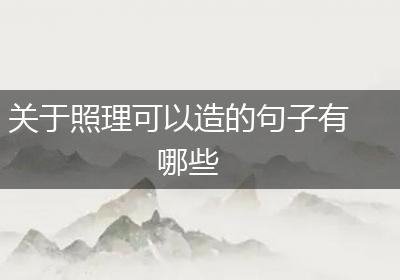 关于照理可以造的句子有哪些