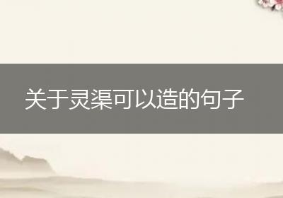 关于灵渠可以造的句子