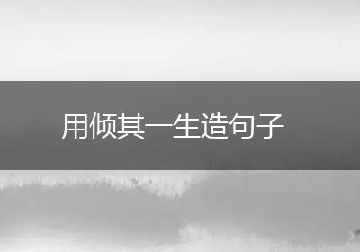 用倾其一生造句子