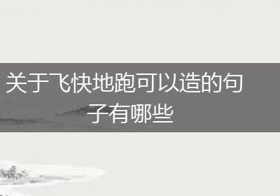 关于飞快地跑可以造的句子有哪些