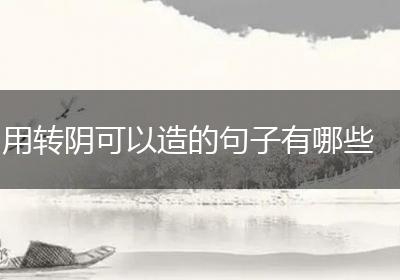用转阴可以造的句子有哪些