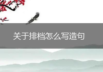 关于排档怎么写造句
