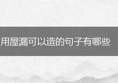 用屋漏可以造的句子有哪些