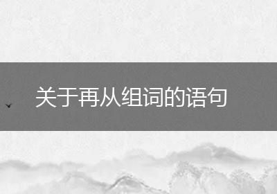 关于再从组词的语句