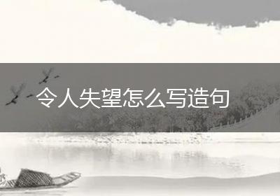 令人失望怎么写造句