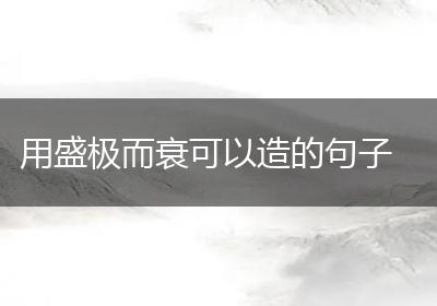 用盛极而衰可以造的句子