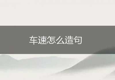 车速怎么造句