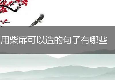 用柴扉可以造的句子有哪些