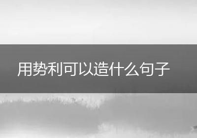 用势利可以造什么句子