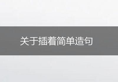 关于插着简单造句