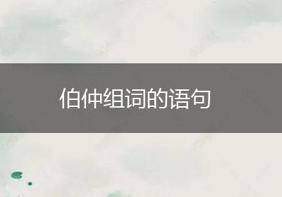 伯仲组词的语句
