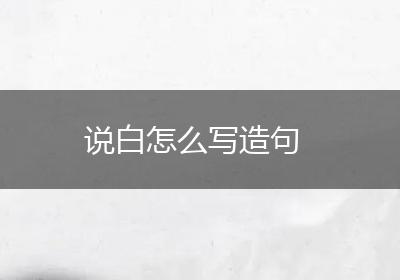 说白怎么写造句