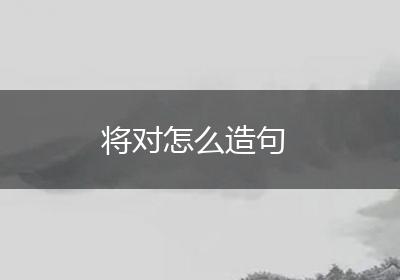 将对怎么造句