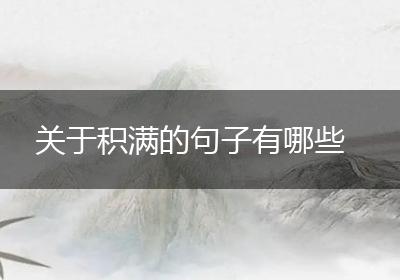 关于积满的句子有哪些