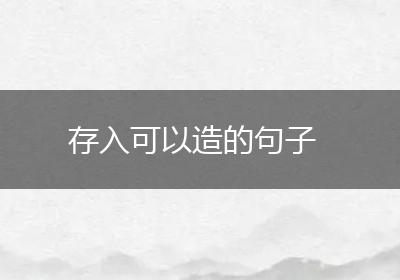 存入可以造的句子