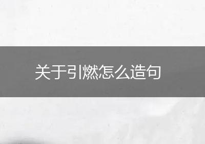 关于引燃怎么造句