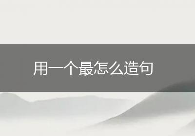 用一个最怎么造句