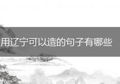 用辽宁可以造的句子有哪些