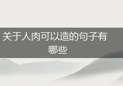 关于人肉可以造的句子有哪些