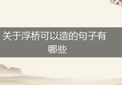 关于浮桥可以造的句子有哪些