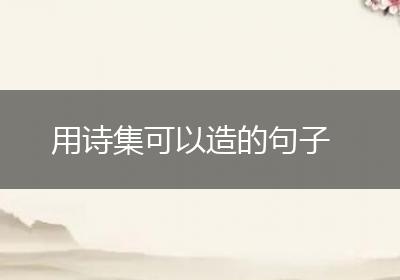 用诗集可以造的句子
