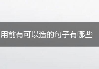 用前有可以造的句子有哪些