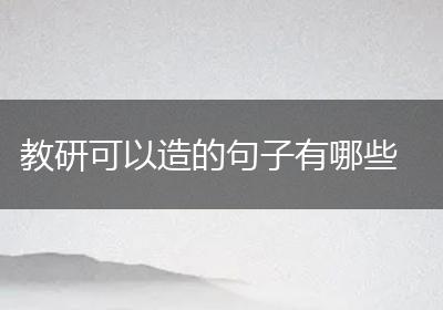 教研可以造的句子有哪些