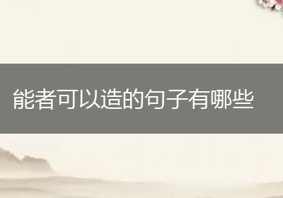 能者可以造的句子有哪些