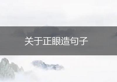 关于正眼造句子