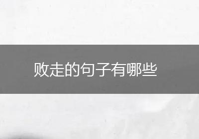 败走的句子有哪些