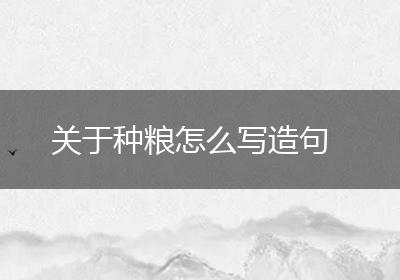 关于种粮怎么写造句