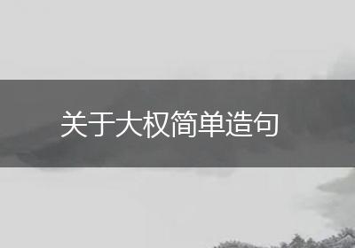 关于大权简单造句