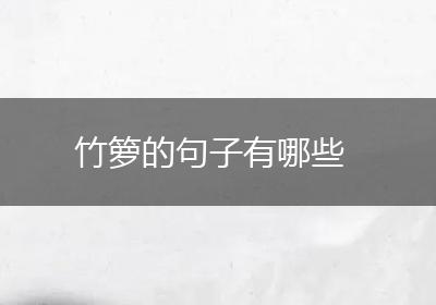 竹箩的句子有哪些