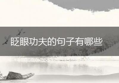 眨眼功夫的句子有哪些