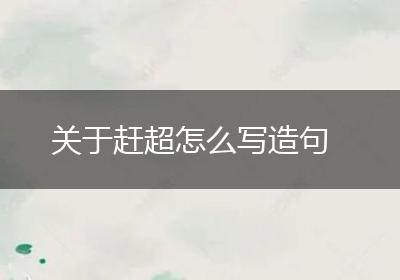 关于赶超怎么写造句