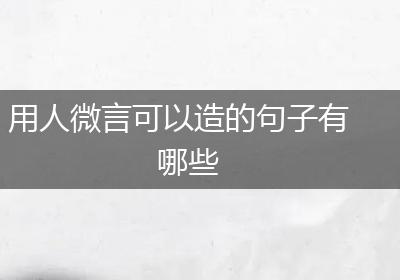 用人微言可以造的句子有哪些