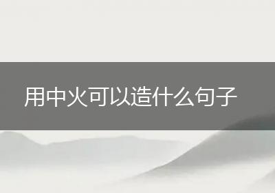 用中火可以造什么句子