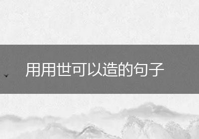 用用世可以造的句子