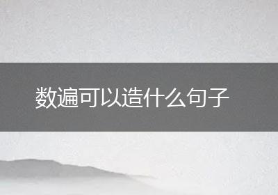 数遍可以造什么句子