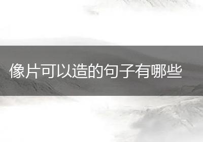 像片可以造的句子有哪些