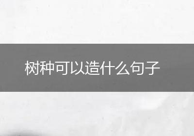 树种可以造什么句子