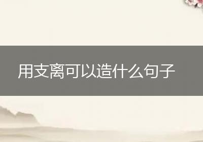 用支离可以造什么句子