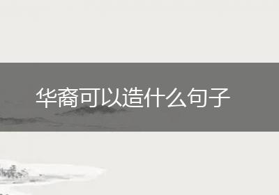 华裔可以造什么句子