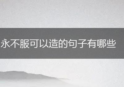 永不服可以造的句子有哪些